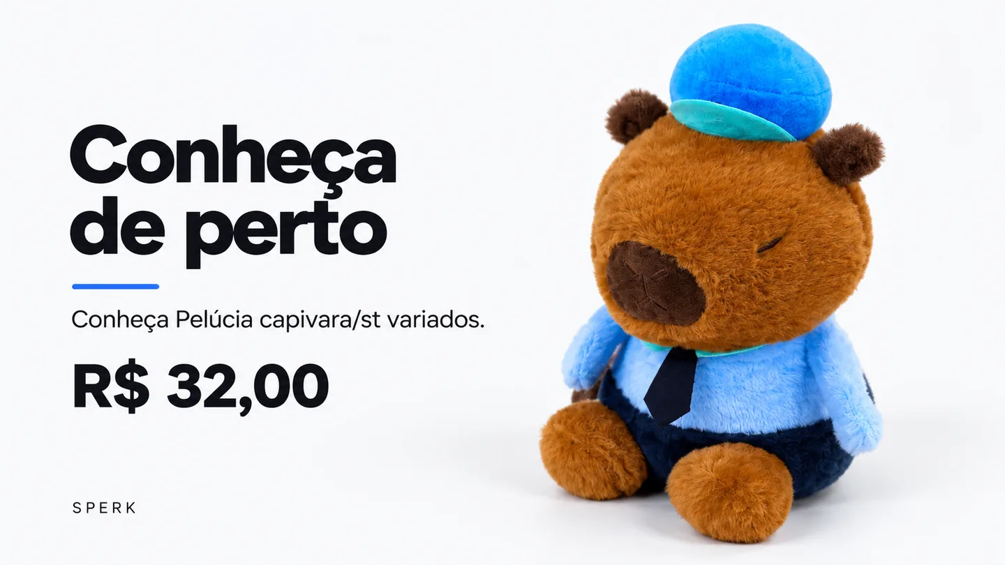 Pelúcia capivara/st variados — heroi descricao