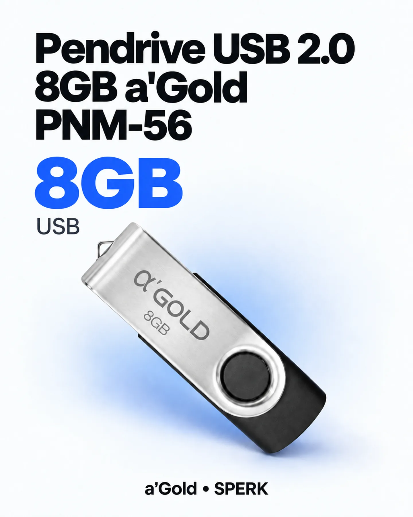 Pendrive USB 2.0 8GB a'Gold PNM-56 — painel 1