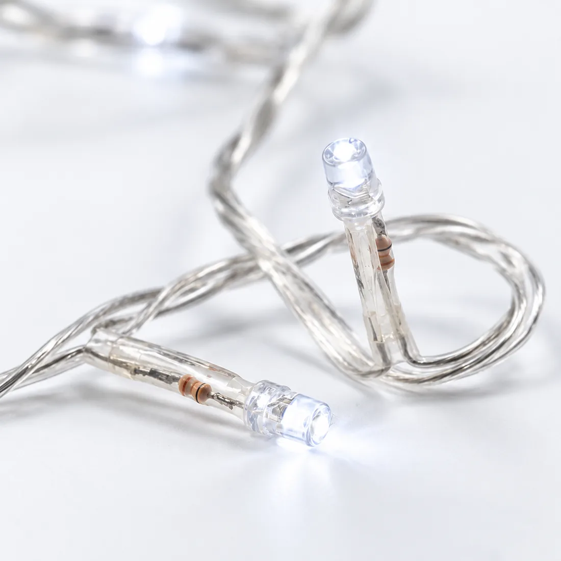Pisca de natal 100 LEDs branco frio 9 metros – 220V — angulo detalhe