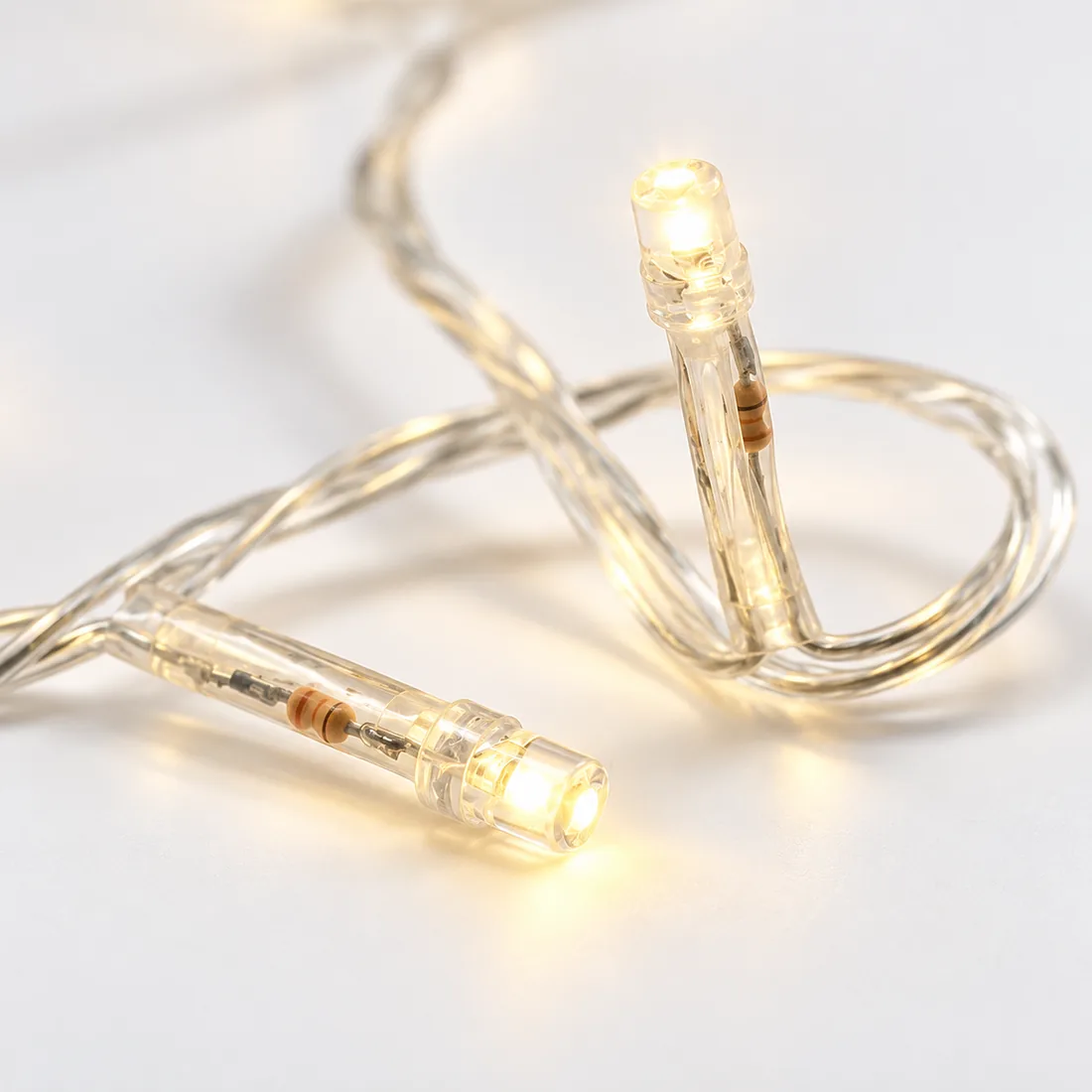 Pisca de natal 100 LEDs branco quente 9 metros – 110V — angulo detalhe