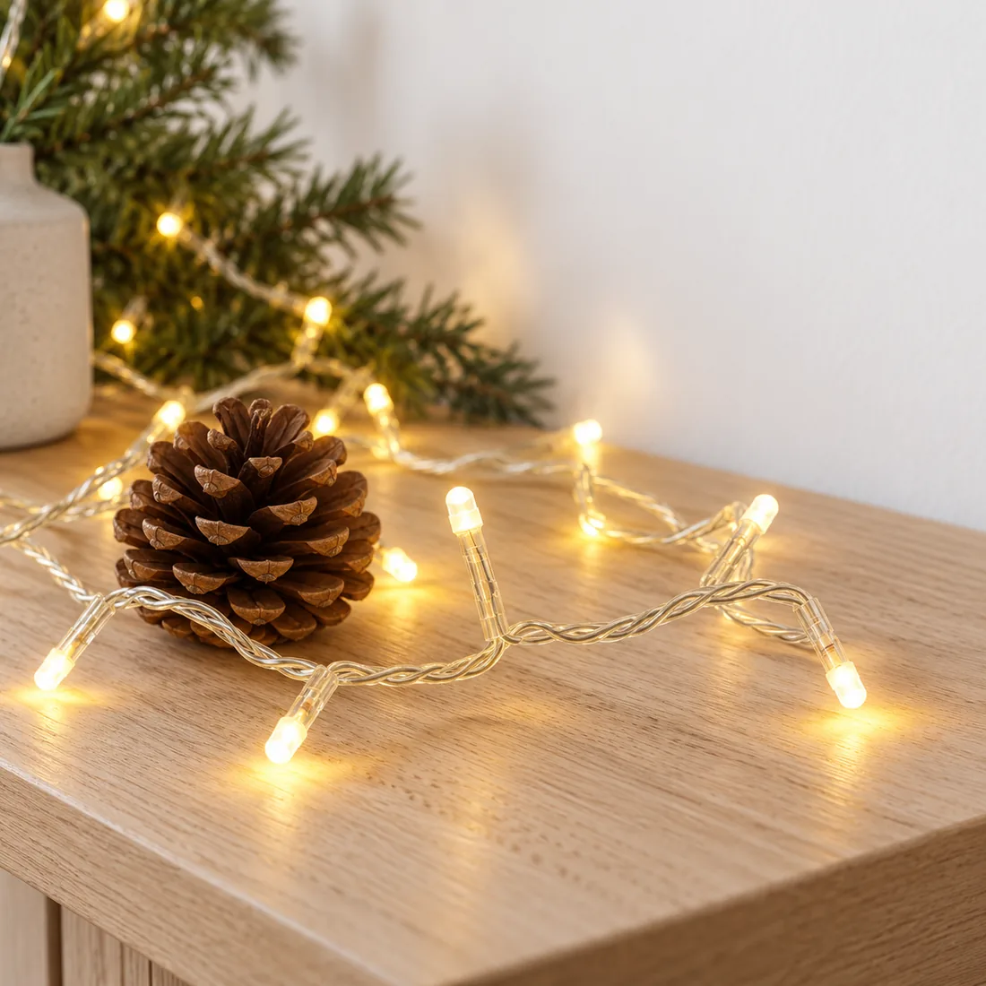 Pisca de natal 100 LEDs branco quente 9 metros – 110V — uso