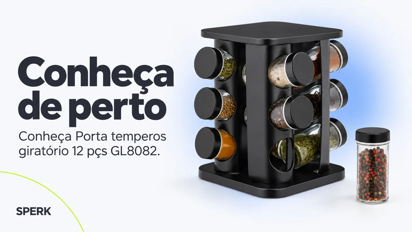 Porta temperos giratório 12 pçs GL8082 — heroi descricao