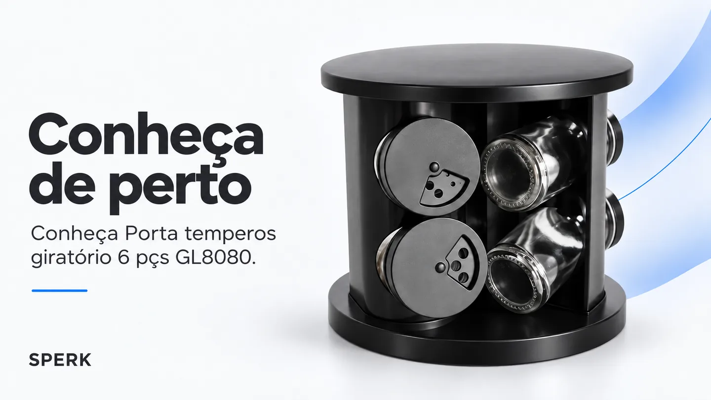 Porta temperos giratório 6 pçs GL8080 — heroi descricao