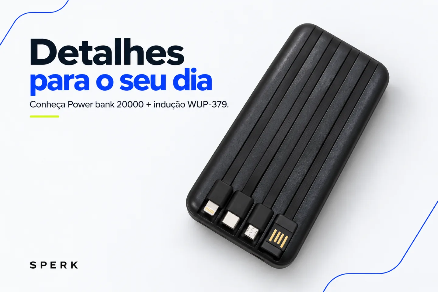 Power bank 20000 + indução WUP-379 — diferencial uso