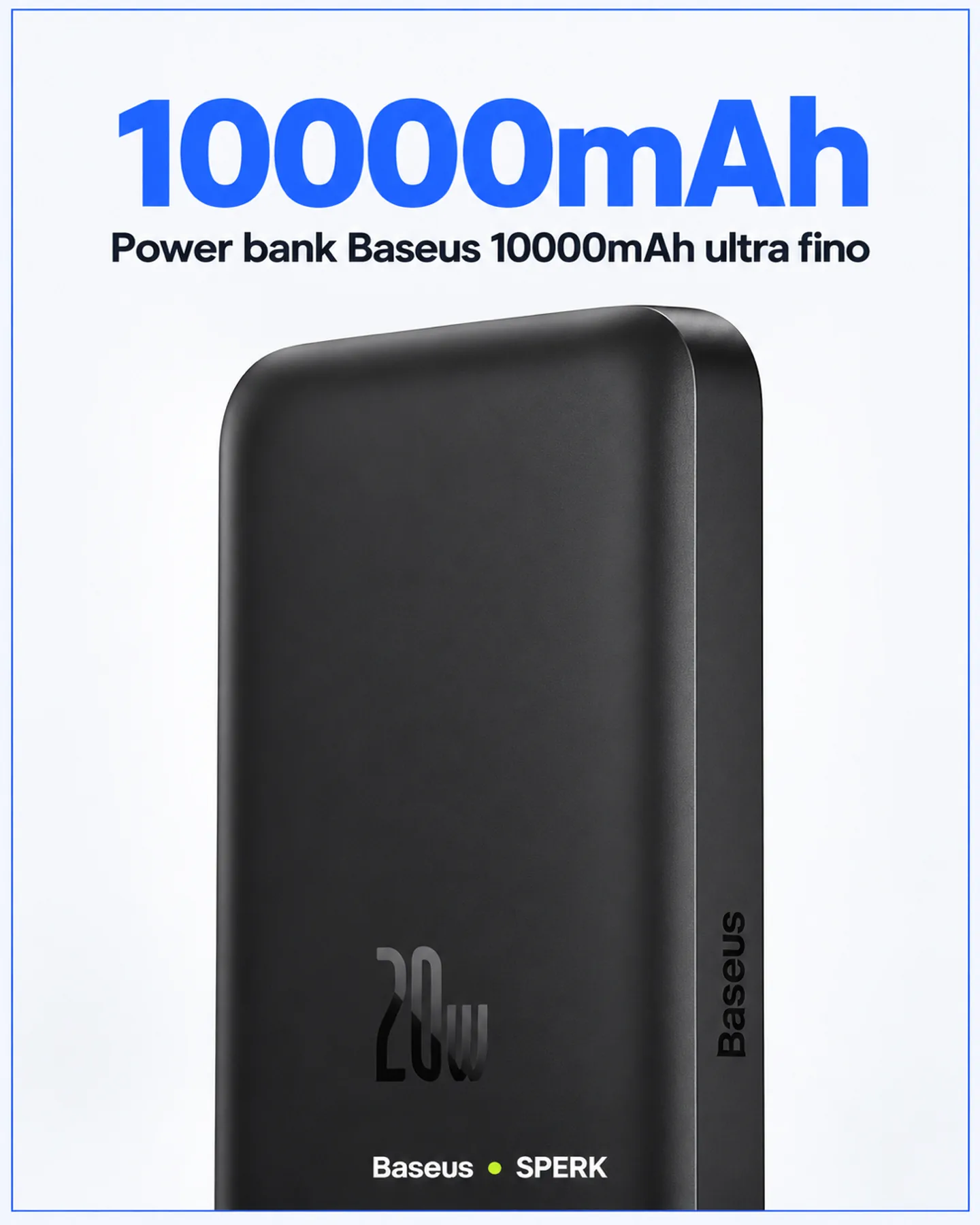 Power bank Baseus 10000mAh ultra fino — painel 2
