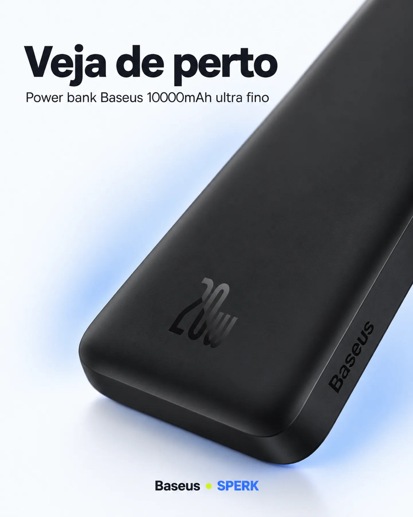 Power bank Baseus 10000mAh ultra fino — painel 3