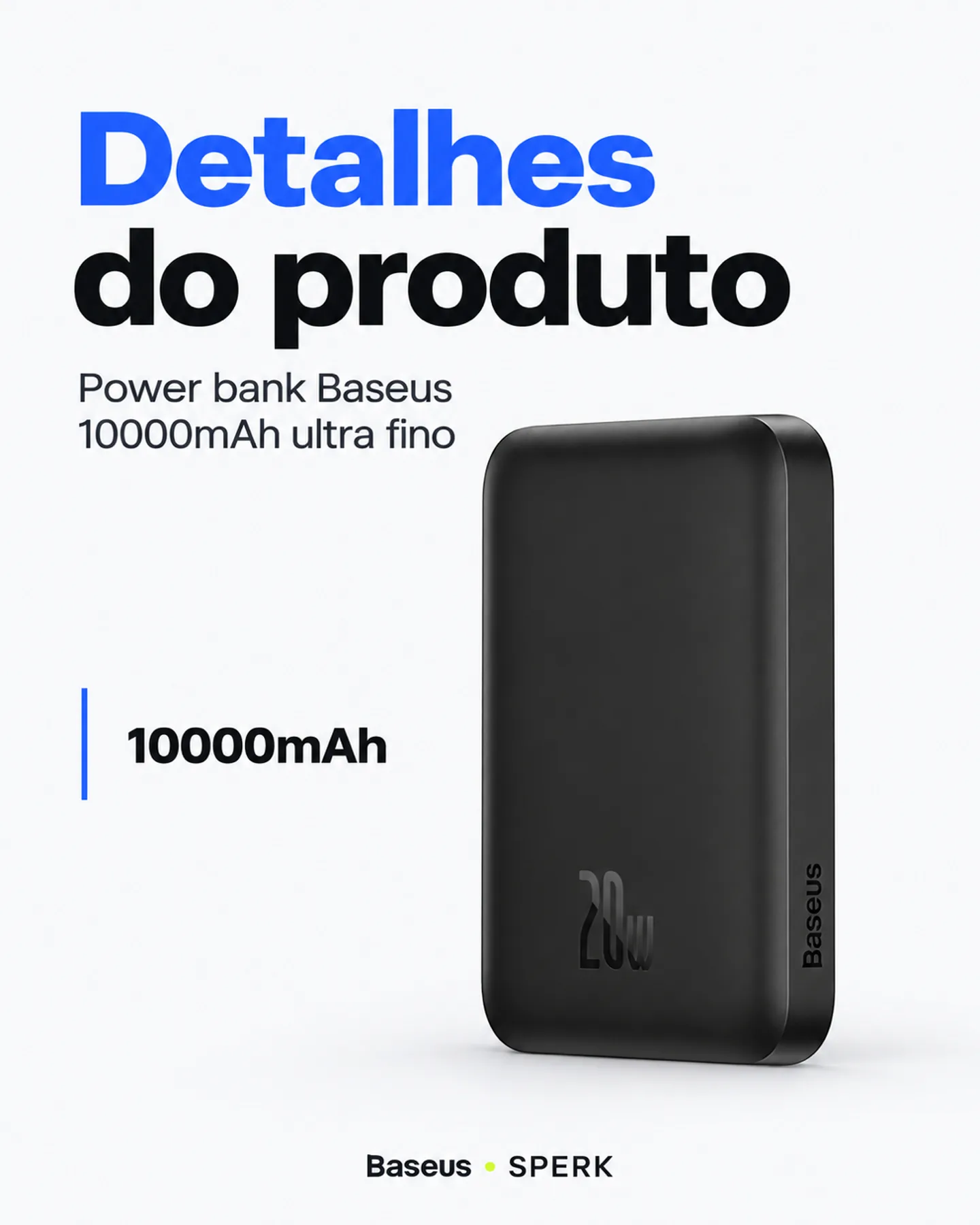 Power bank Baseus 10000mAh ultra fino — painel 4