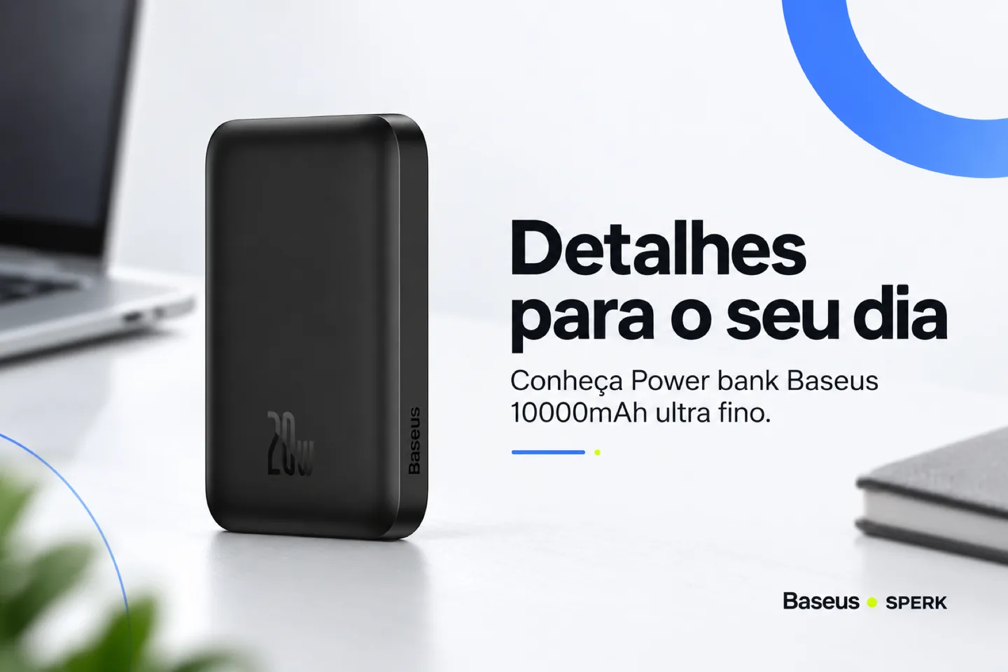 Power bank Baseus 10000mAh ultra fino — diferencial uso