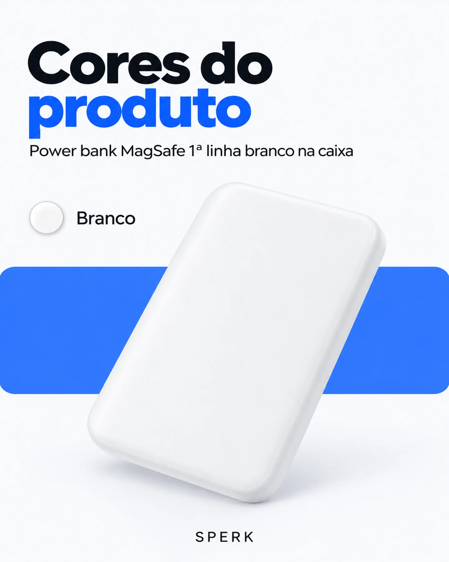 Power bank MagSafe 1ª linha branco na caixa — painel 5