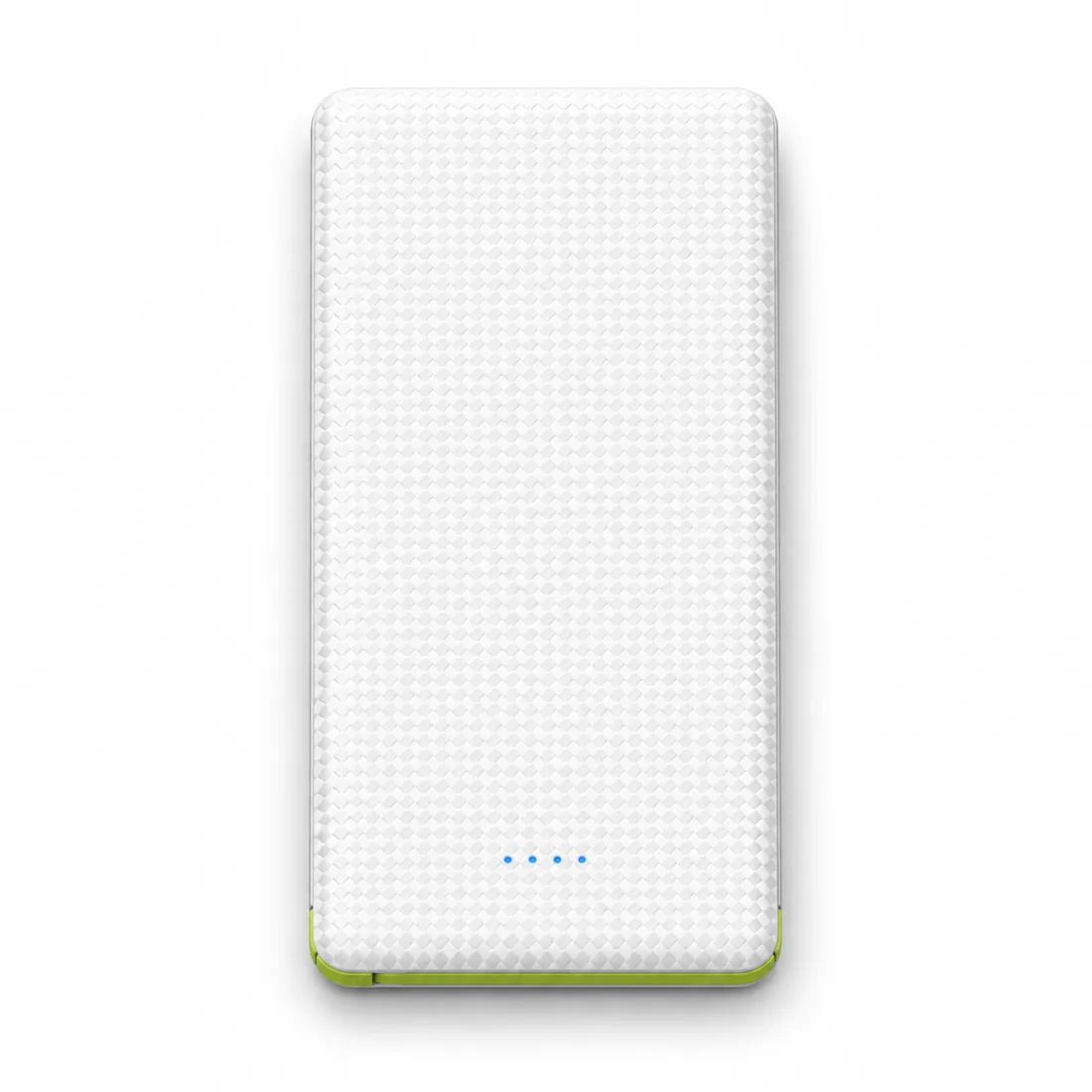 Power Bank Universal 10.000 mAh com cabo V8 — branco frente