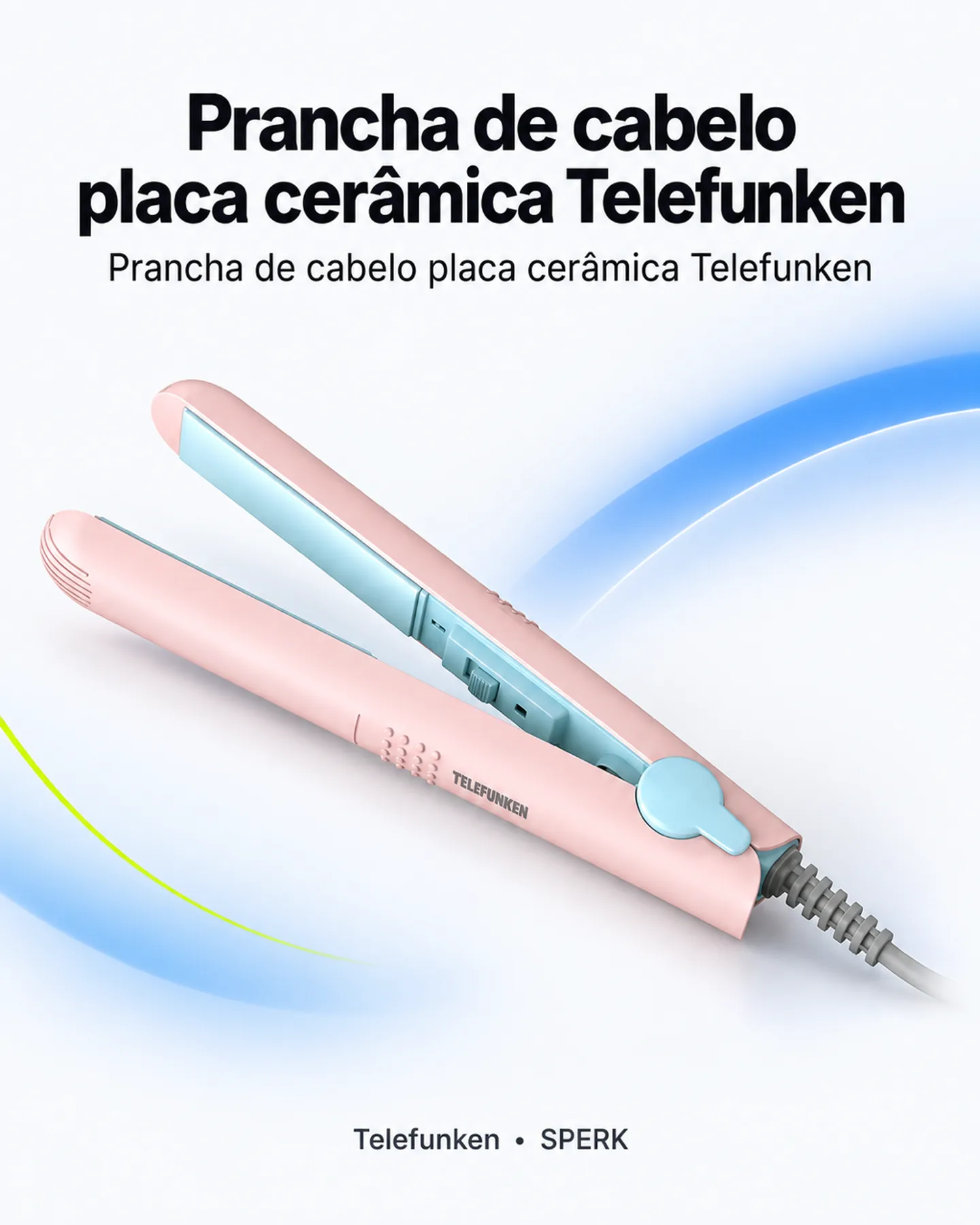 Prancha de cabelo placa cerâmica Telefunken — painel 1
