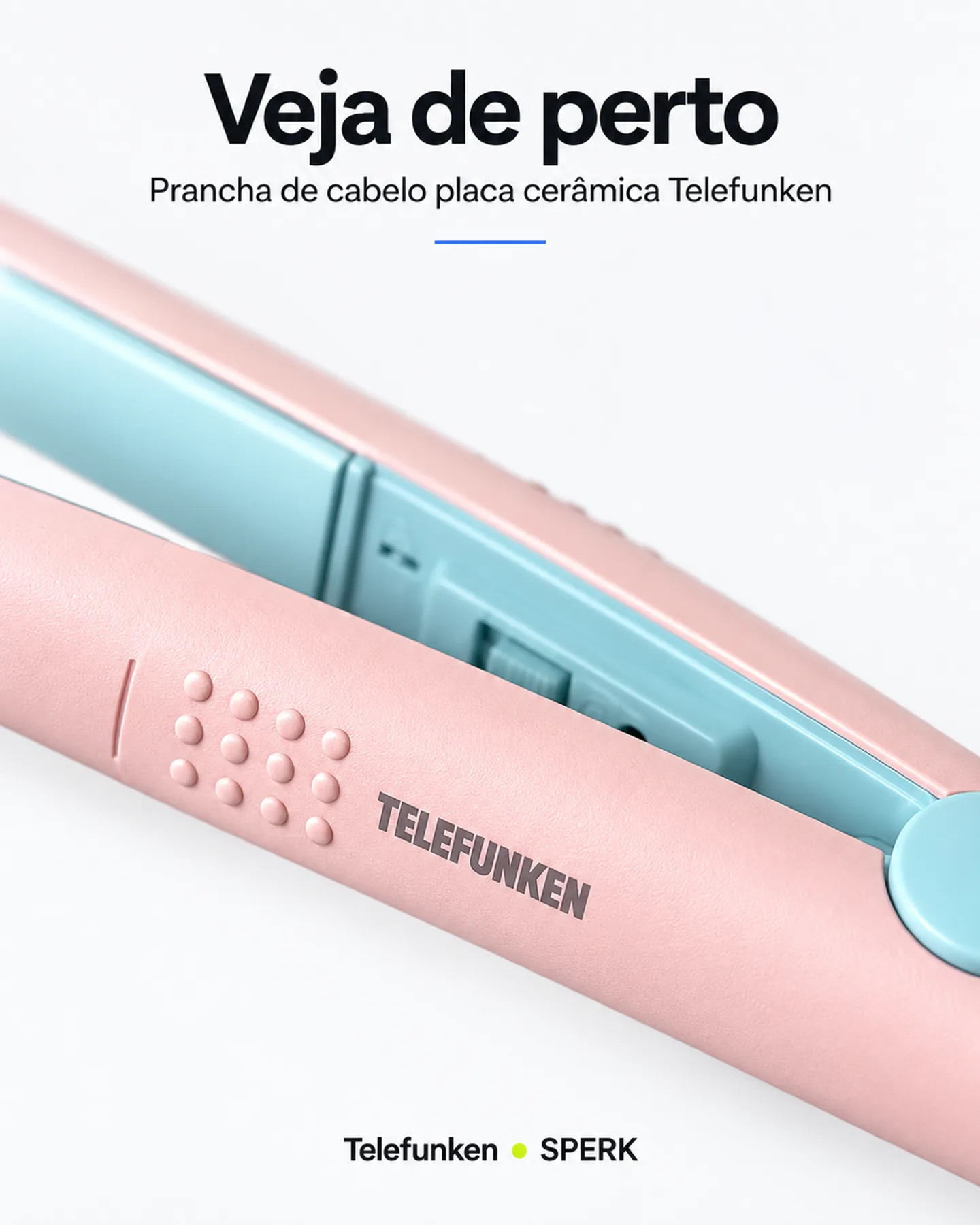 Prancha de cabelo placa cerâmica Telefunken — painel 3