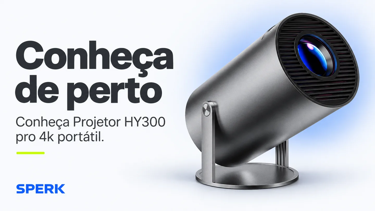 Projetor HY300 pro 4k portátil — heroi descricao