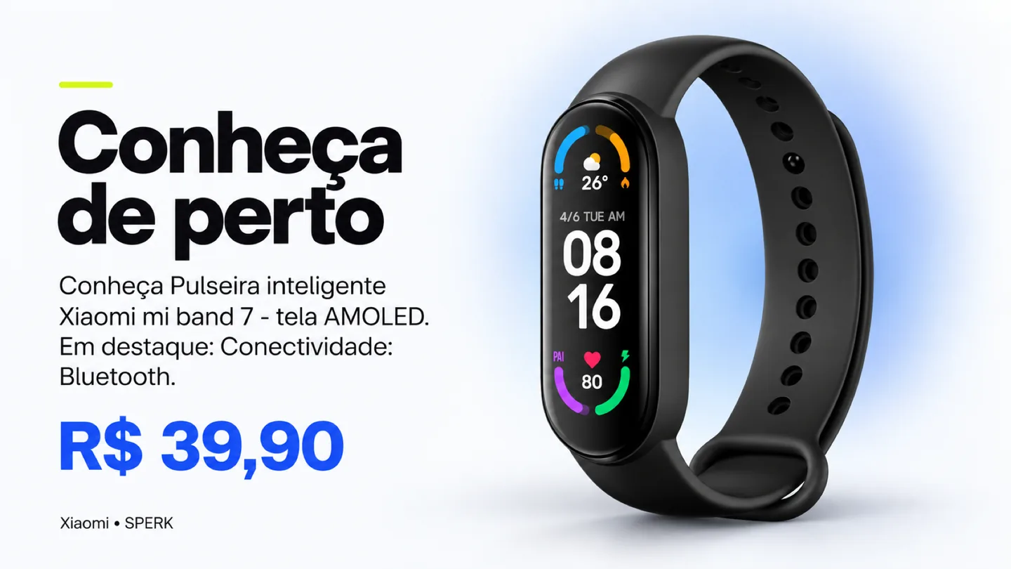 Pulseira inteligente Xiaomi mi band 7 - tela AMOLED — heroi descricao