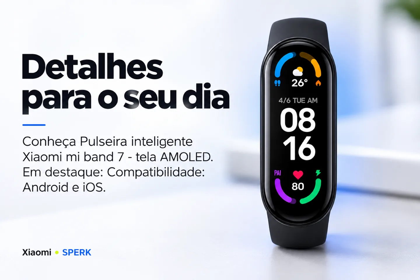 Pulseira inteligente Xiaomi mi band 7 - tela AMOLED — diferencial uso