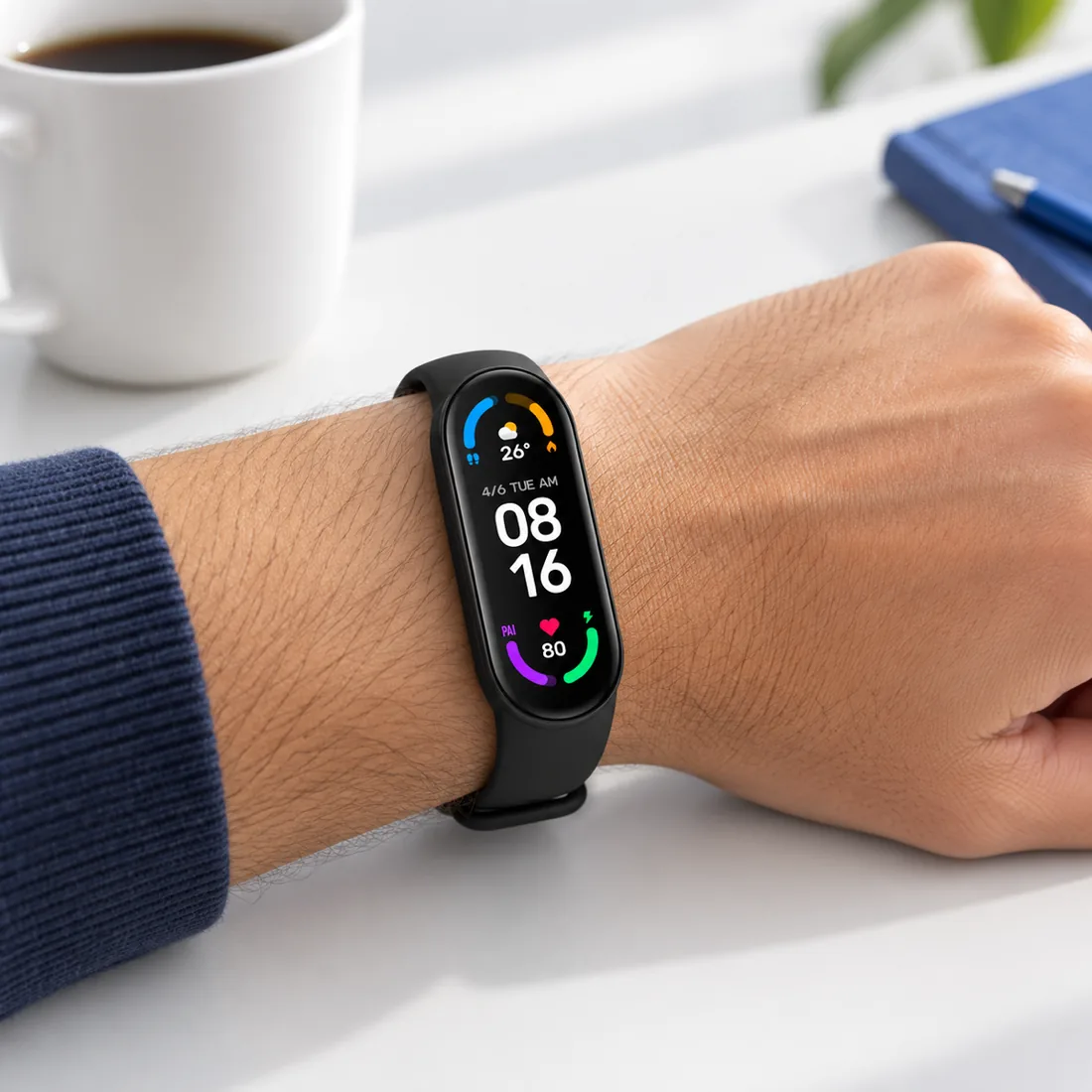 Pulseira inteligente Xiaomi mi band 7 - tela AMOLED — uso