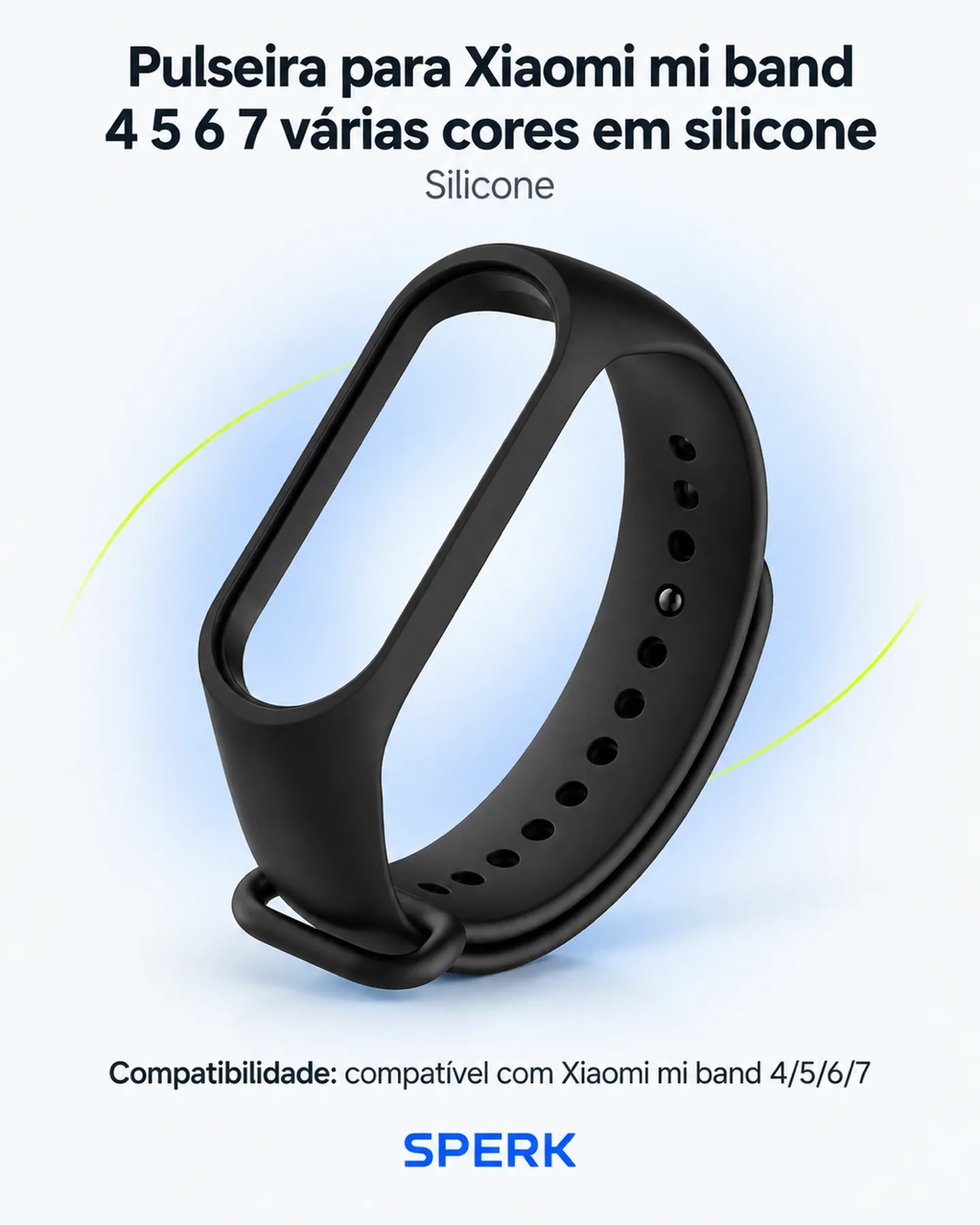 Pulseira para Xiaomi mi band 4 5 6 7 várias cores em silicone — painel 1
