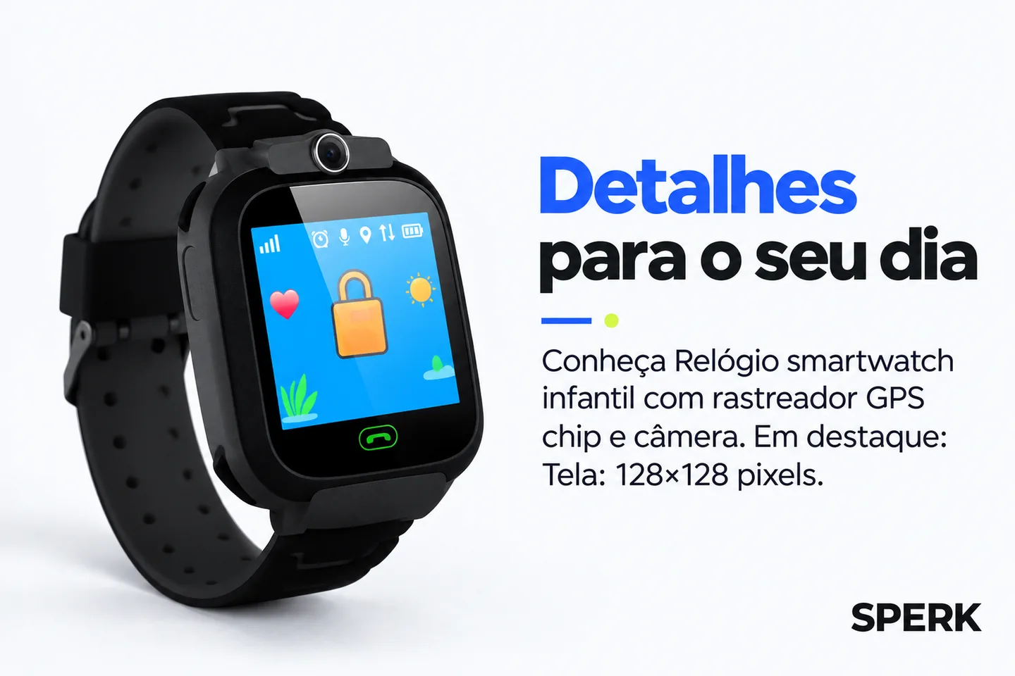 Relógio smartwatch infantil com rastreador GPS chip e câmera — diferencial uso