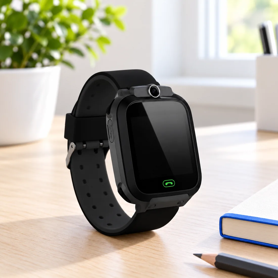 Relógio smartwatch infantil com rastreador GPS chip e câmera — uso