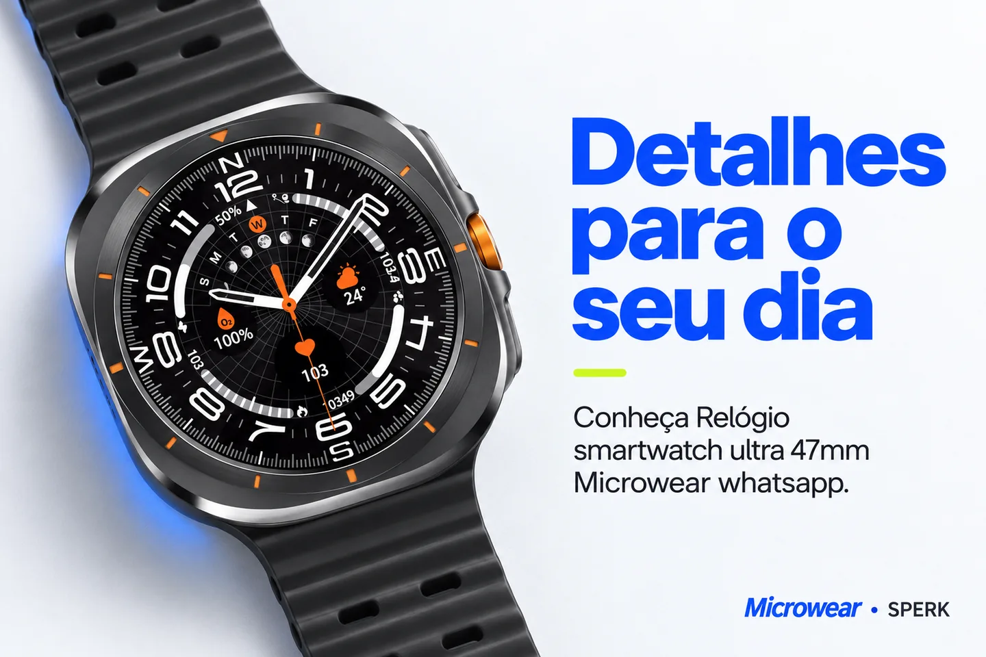 Relógio smartwatch ultra 47mm Microwear whatsapp — diferencial uso