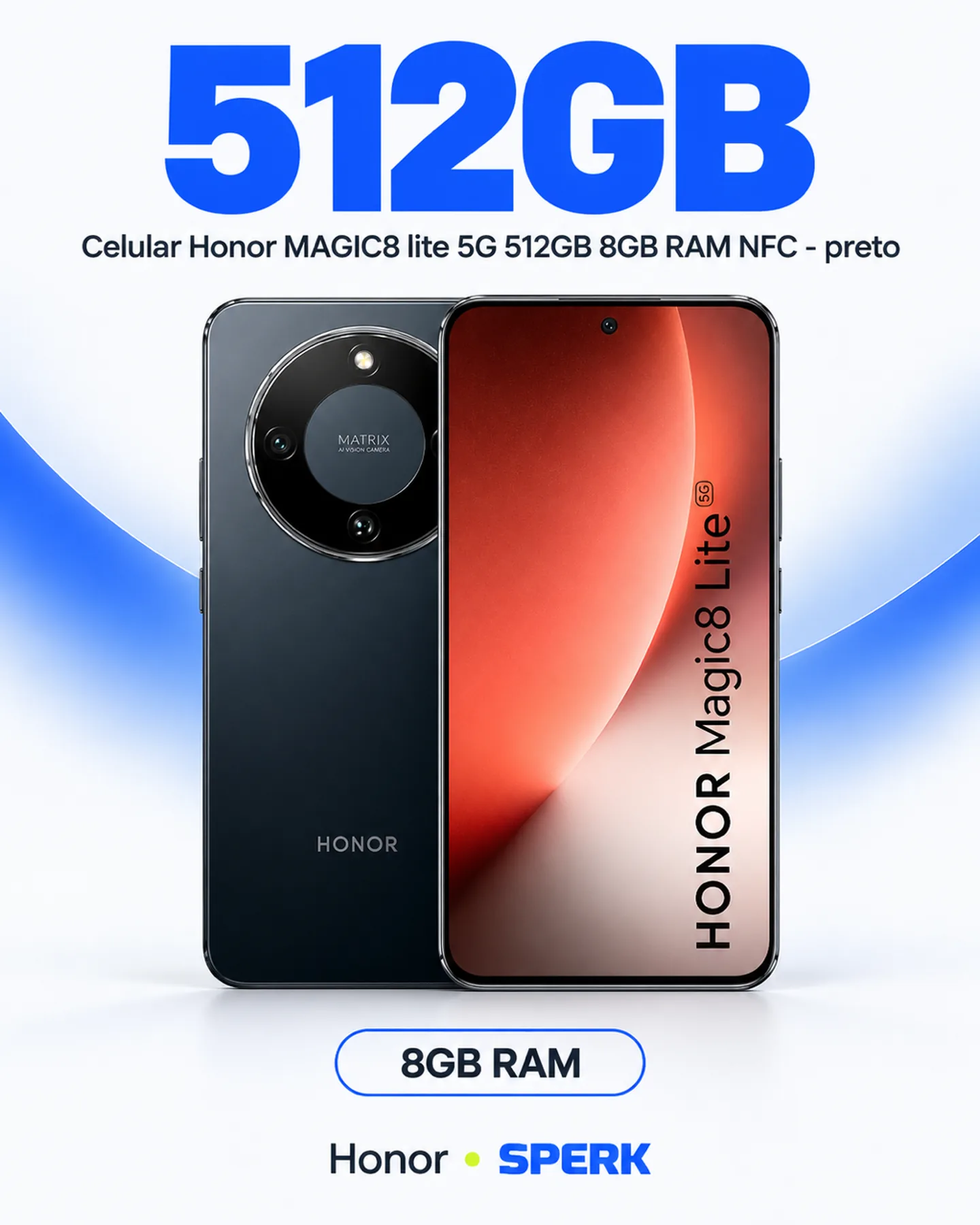Celular Honor MAGIC8 lite 5G 512GB 8GB RAM NFC - preto — painel 2