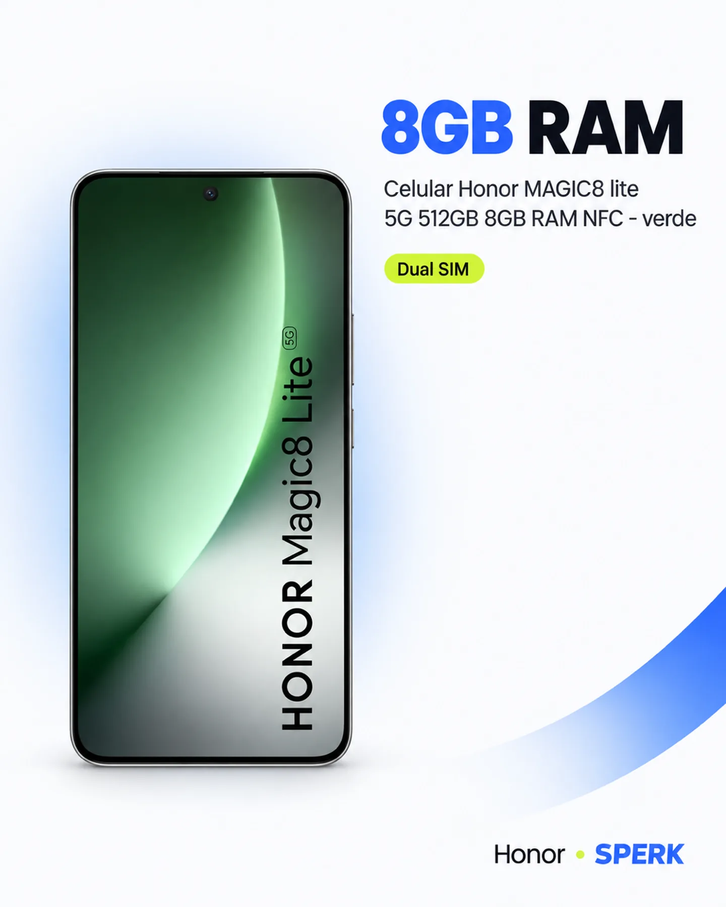 Celular Honor MAGIC8 lite 5G 512GB 8GB RAM NFC - verde — painel 3