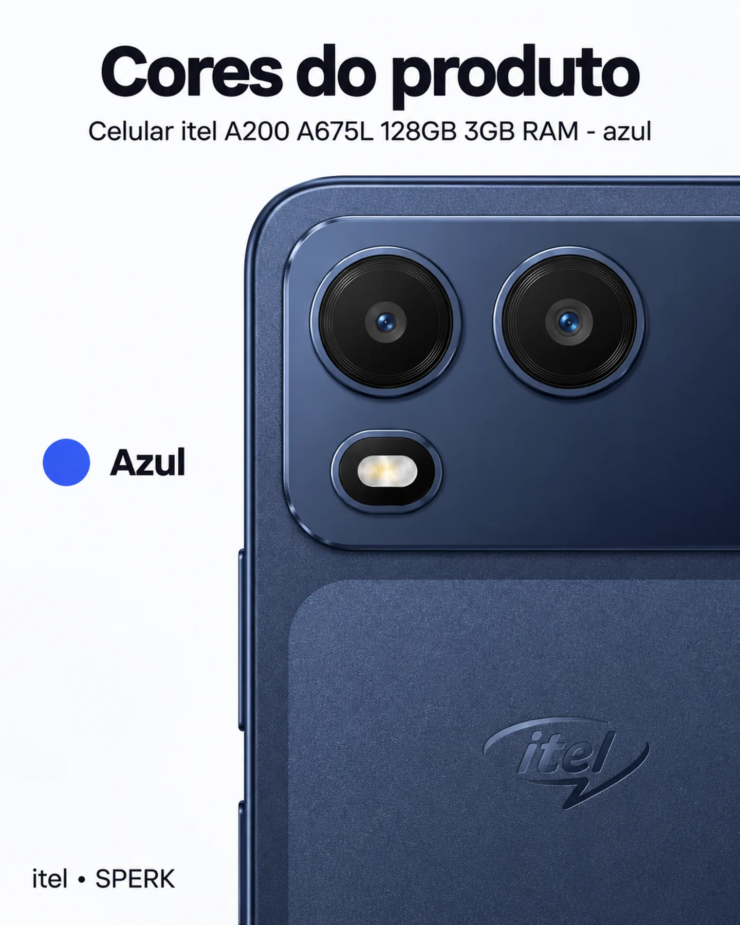 Celular itel A200 A675L 128GB 3GB RAM - azul — painel 5