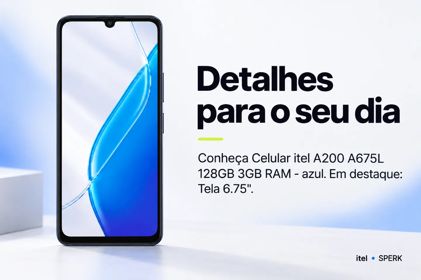 Celular itel A200 A675L 128GB 3GB RAM - azul — diferencial uso