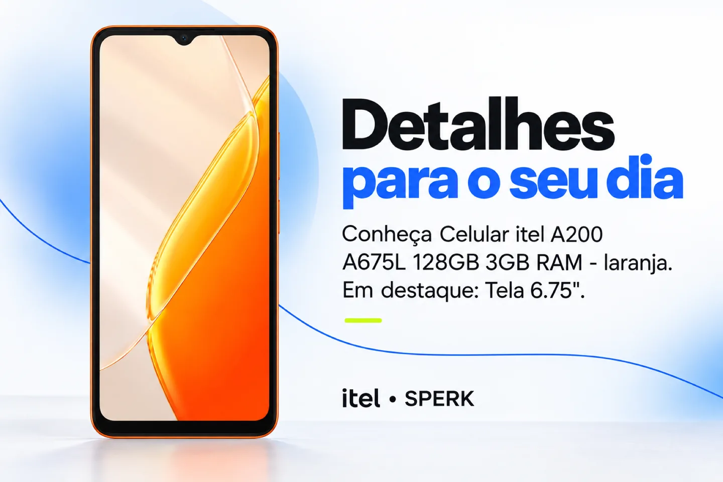 Celular itel A200 A675L 128GB 3GB RAM - laranja — diferencial uso