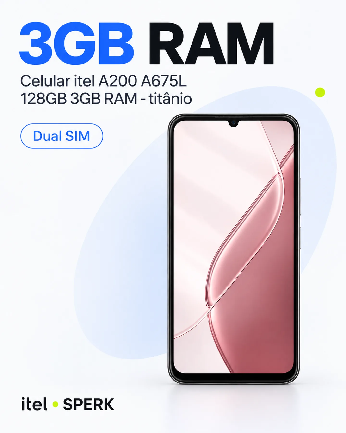Celular itel A200 A675L 128GB 3GB RAM - titânio — painel 3