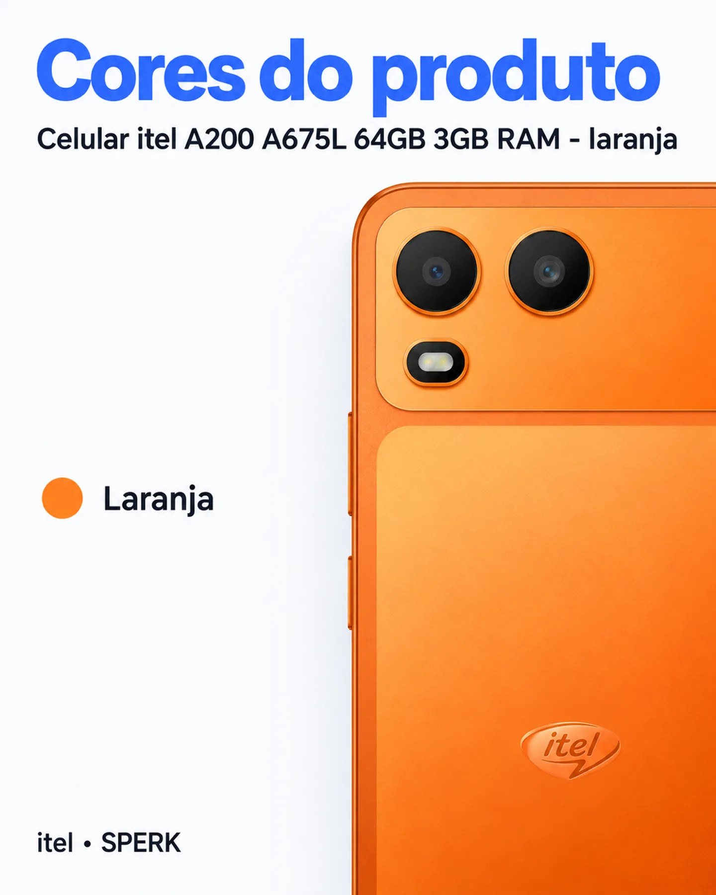 Celular itel A200 A675L 64GB 3GB RAM - laranja — painel 5
