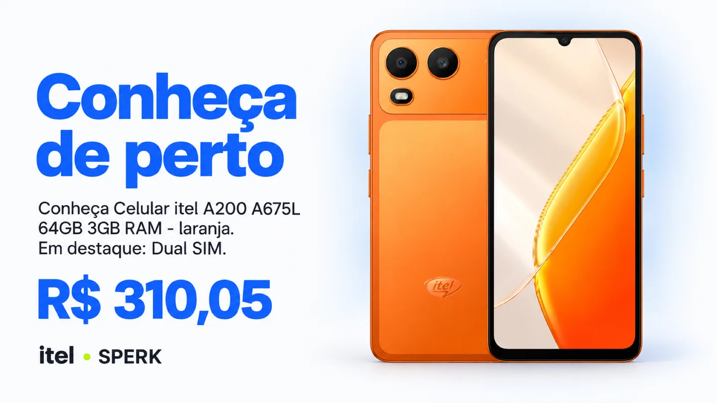 Celular itel A200 A675L 64GB 3GB RAM - laranja — heroi descricao