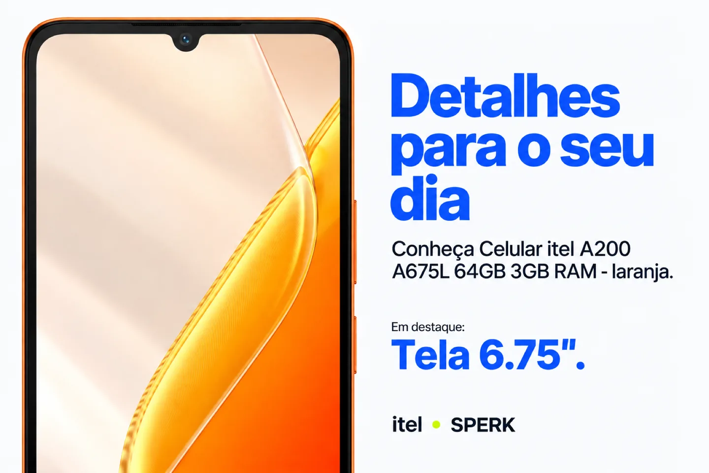 Celular itel A200 A675L 64GB 3GB RAM - laranja — diferencial uso