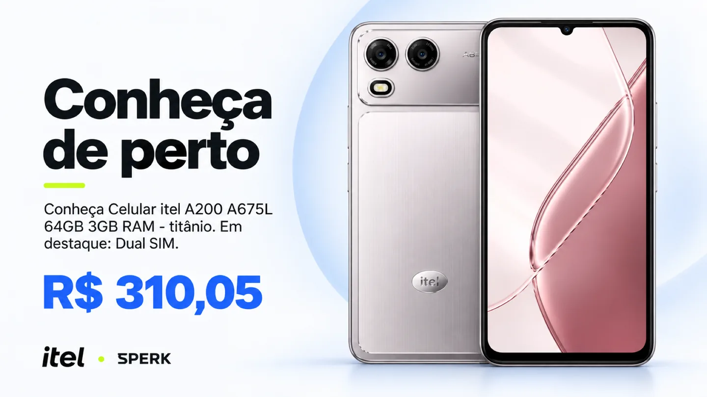 Celular itel A200 A675L 64GB 3GB RAM - titânio — heroi descricao