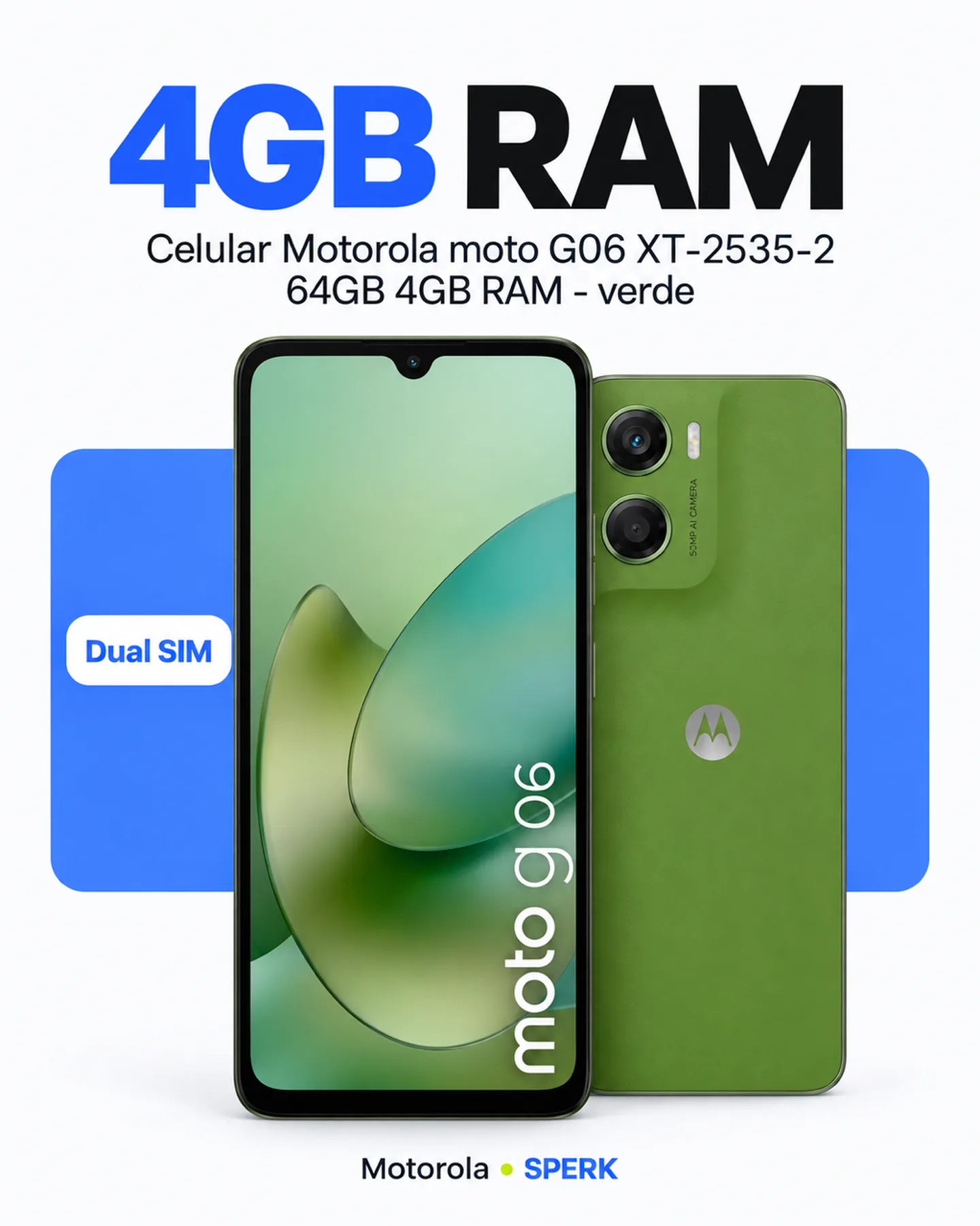Celular Motorola moto G06 XT-2535-2 64GB 4GB RAM - verde — painel 3