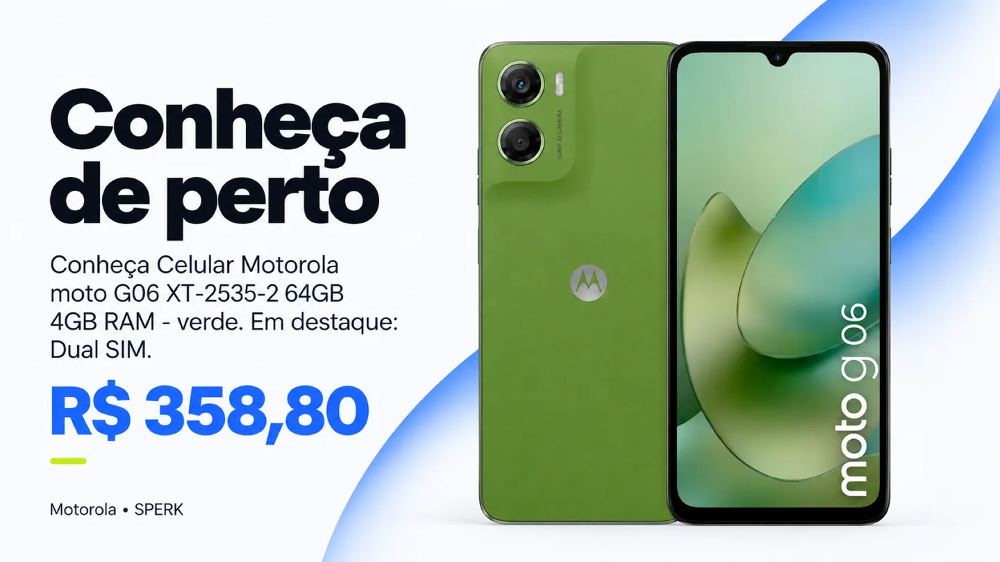 Celular Motorola moto G06 XT-2535-2 64GB 4GB RAM - verde — heroi descricao