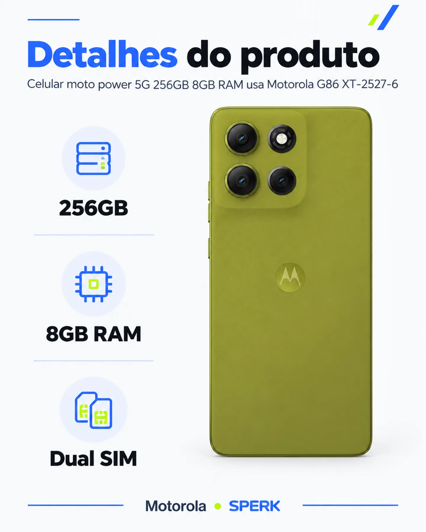 Celular moto power 5G 256GB 8GB RAM usa Motorola G86 XT-2527-6 — painel 4