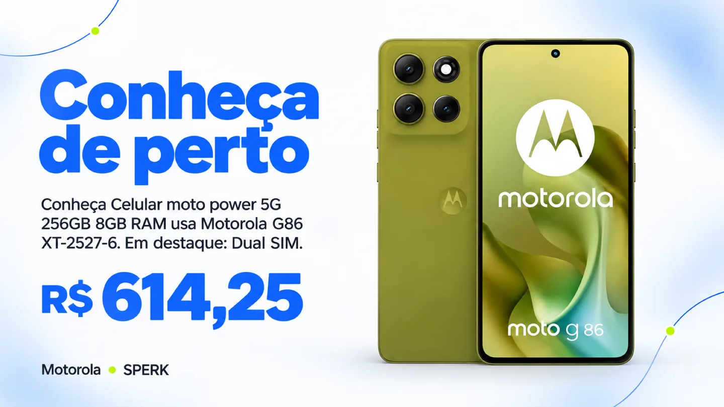 Celular moto power 5G 256GB 8GB RAM usa Motorola G86 XT-2527-6 — heroi descricao