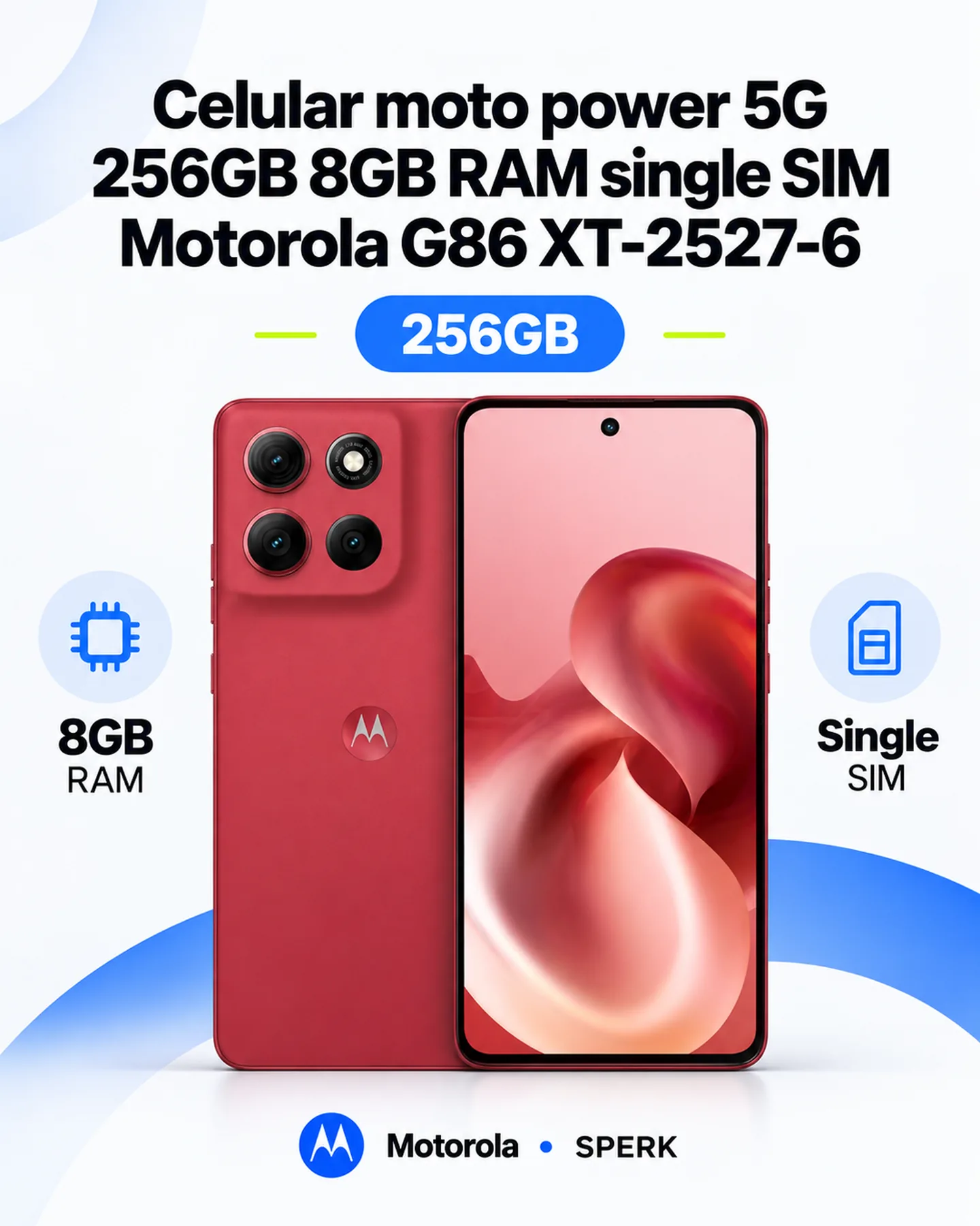 Celular moto power 5G 256GB 8GB RAM single SIM Motorola G86 XT-2527-6 — painel 1