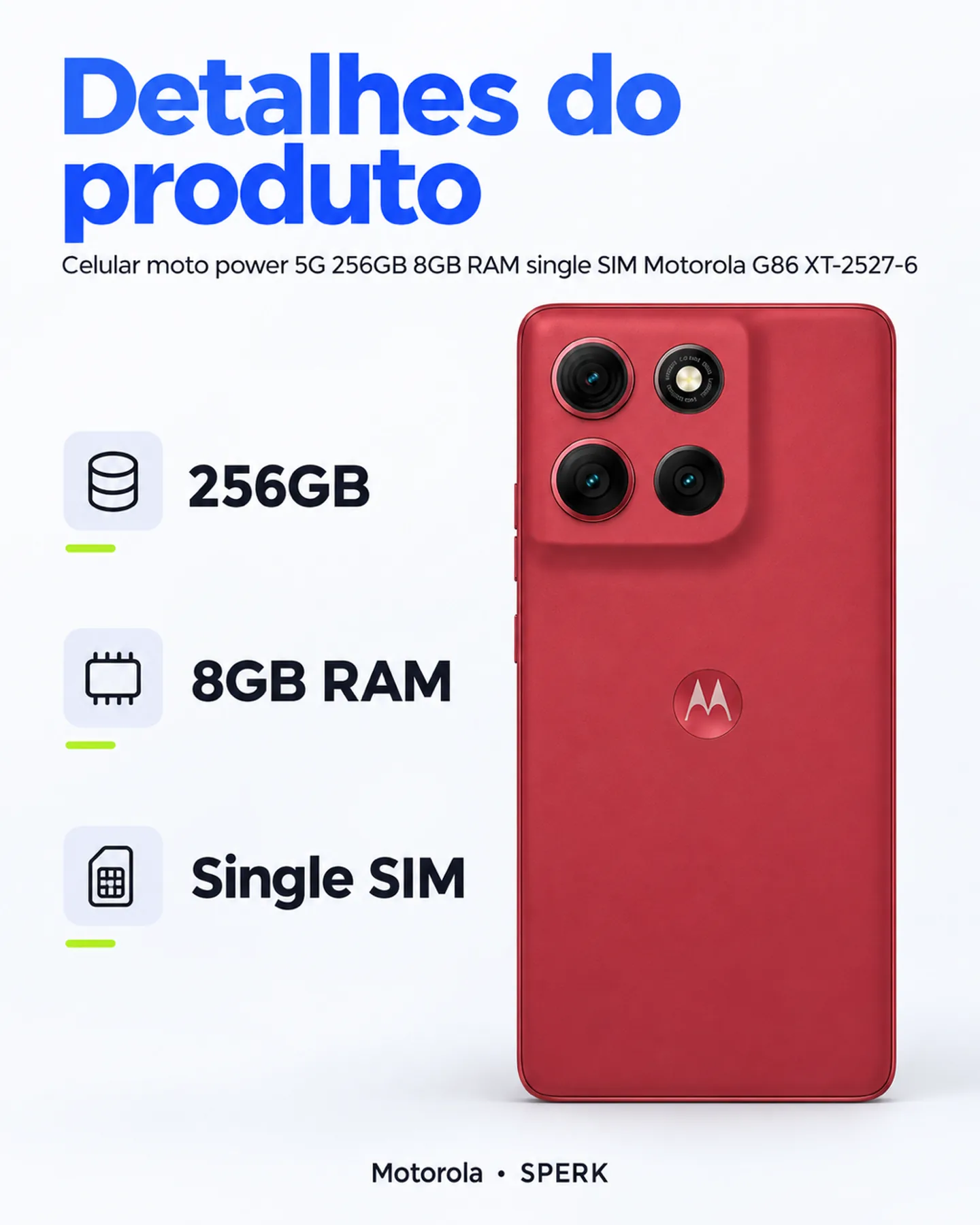 Celular moto power 5G 256GB 8GB RAM single SIM Motorola G86 XT-2527-6 — painel 4