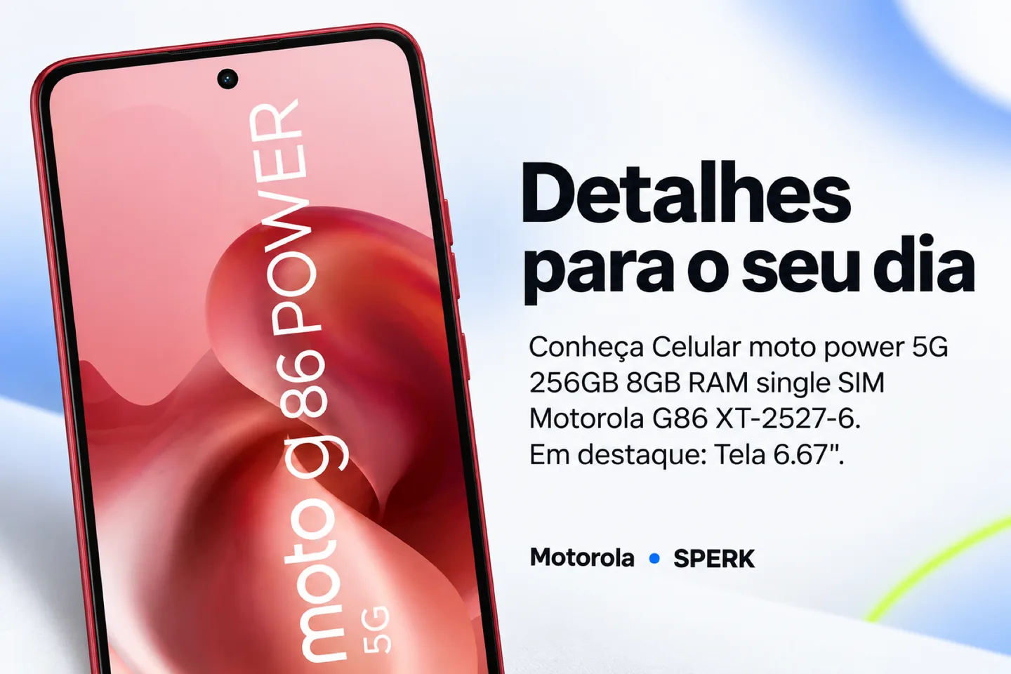 Celular moto power 5G 256GB 8GB RAM single SIM Motorola G86 XT-2527-6 — diferencial uso