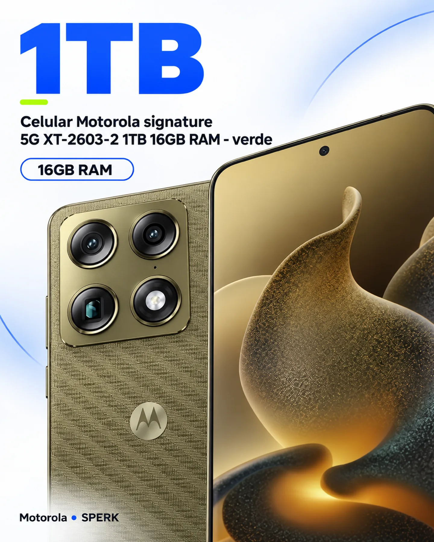 Celular Motorola signature 5G XT-2603-2 1TB 16GB RAM - verde — painel 2