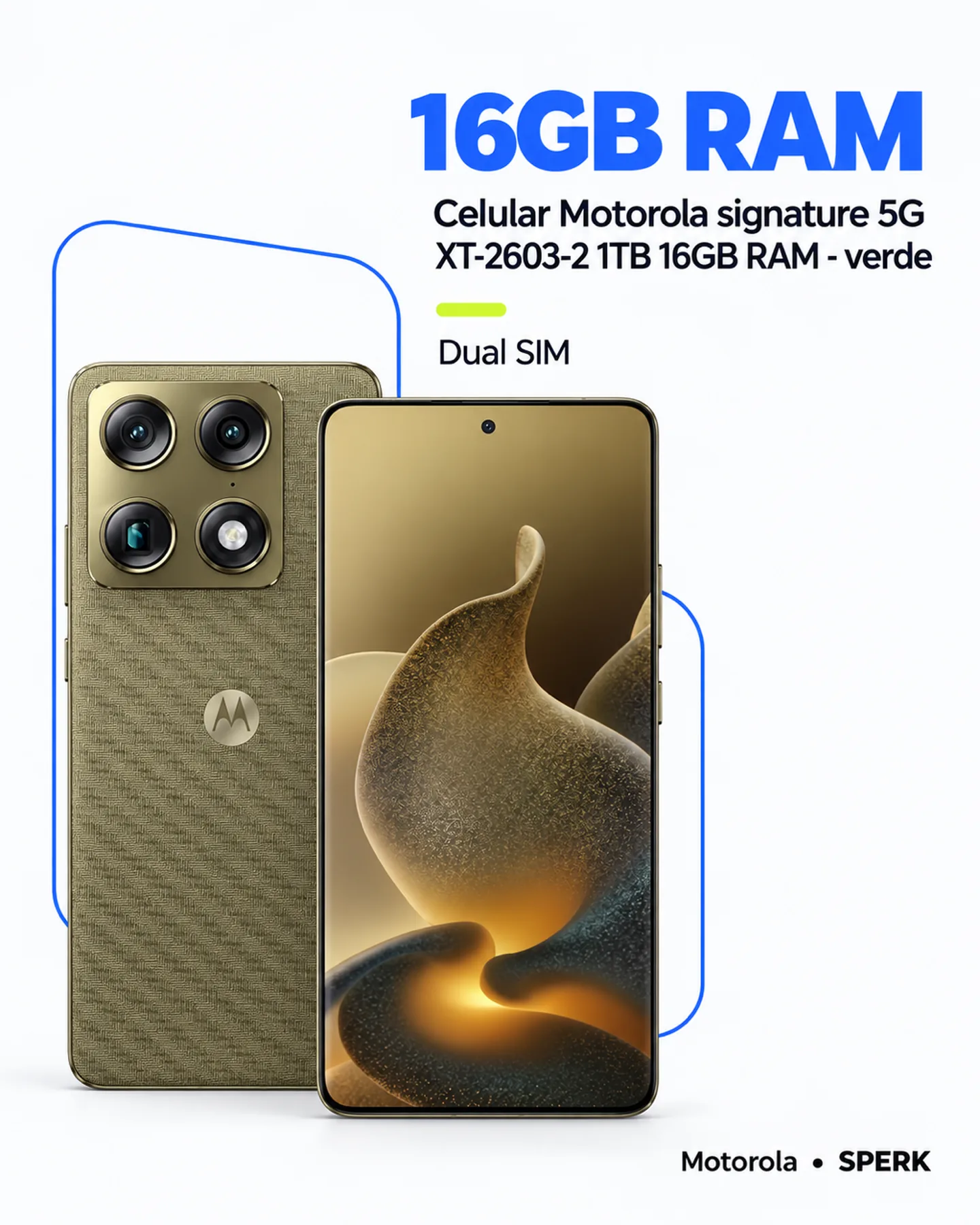 Celular Motorola signature 5G XT-2603-2 1TB 16GB RAM - verde — painel 3