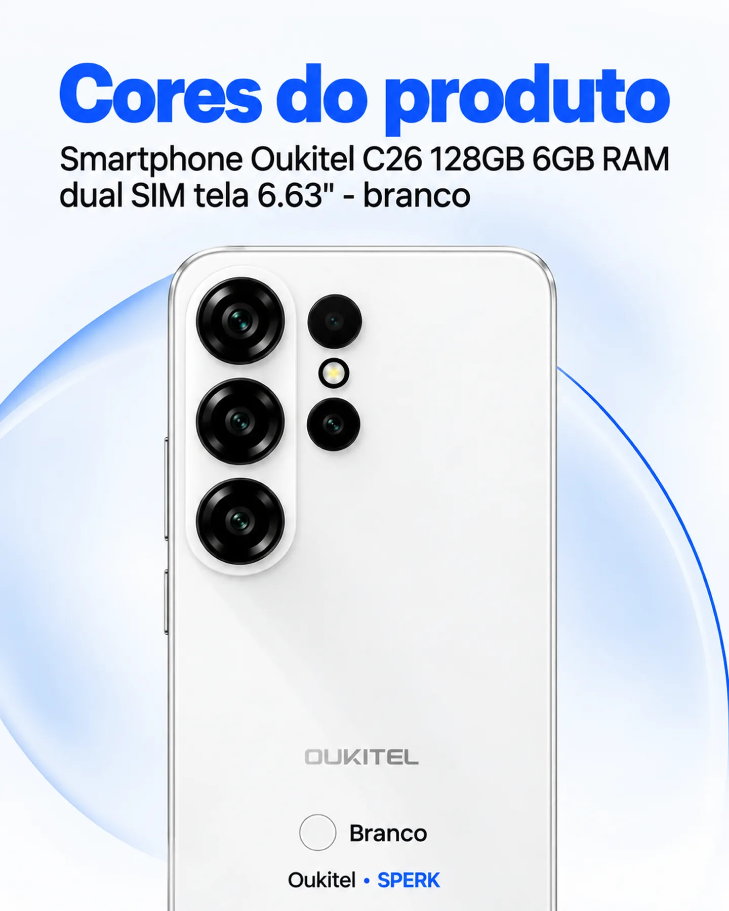 Smartphone Oukitel C26 128GB 6GB RAM dual SIM tela 6.63" - branco — painel 5