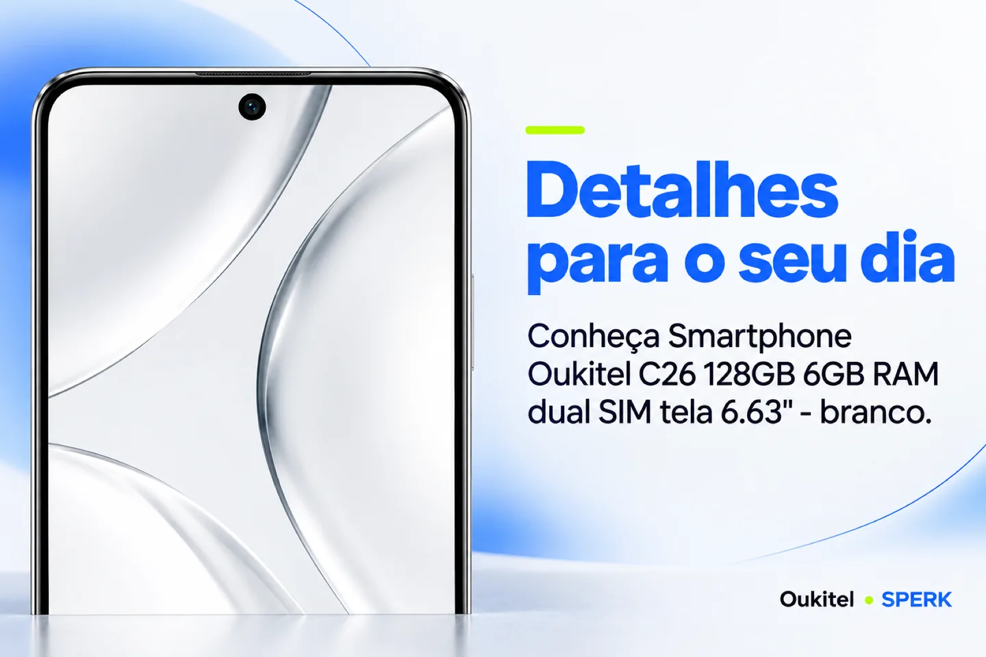 Smartphone Oukitel C26 128GB 6GB RAM dual SIM tela 6.63" - branco — diferencial uso
