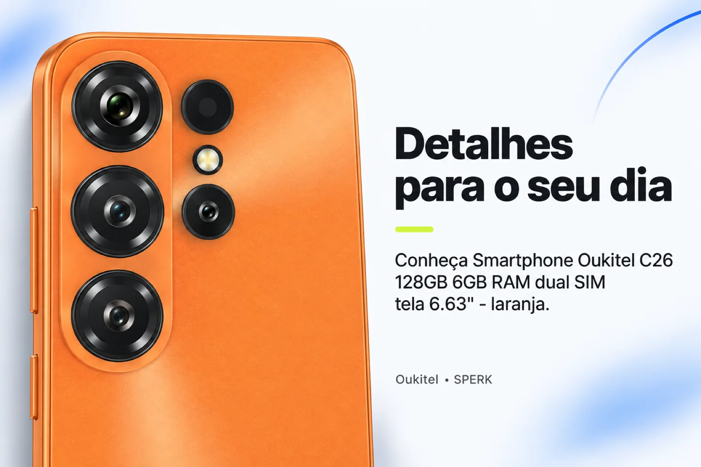 Smartphone Oukitel C26 128GB 6GB RAM dual SIM tela 6.63" - laranja — diferencial uso