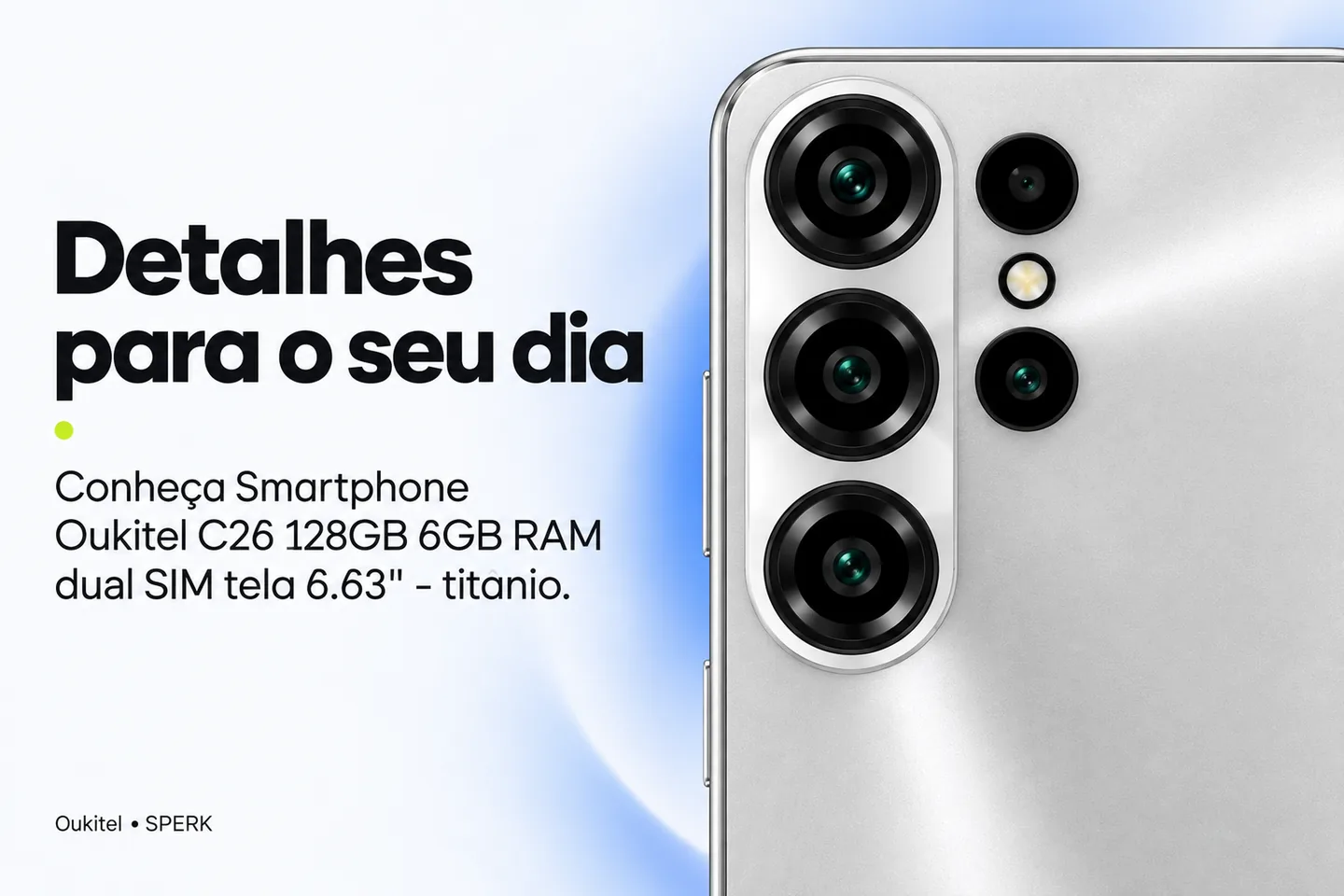 Smartphone Oukitel C26 128GB 6GB RAM dual SIM tela 6.63" - titânio — diferencial uso