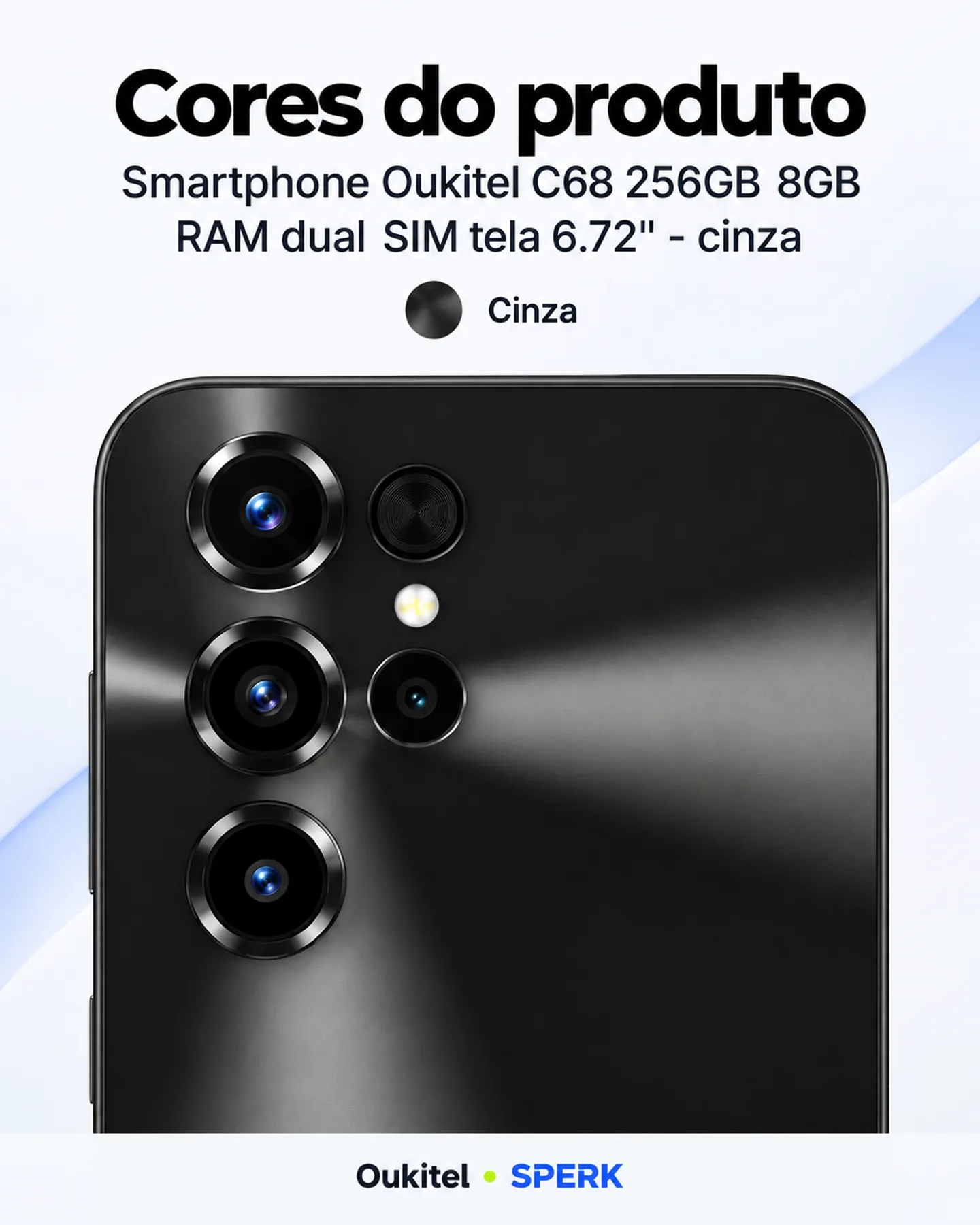 Smartphone Oukitel C68 256GB 8GB RAM dual SIM tela 6.72" - cinza — painel 5