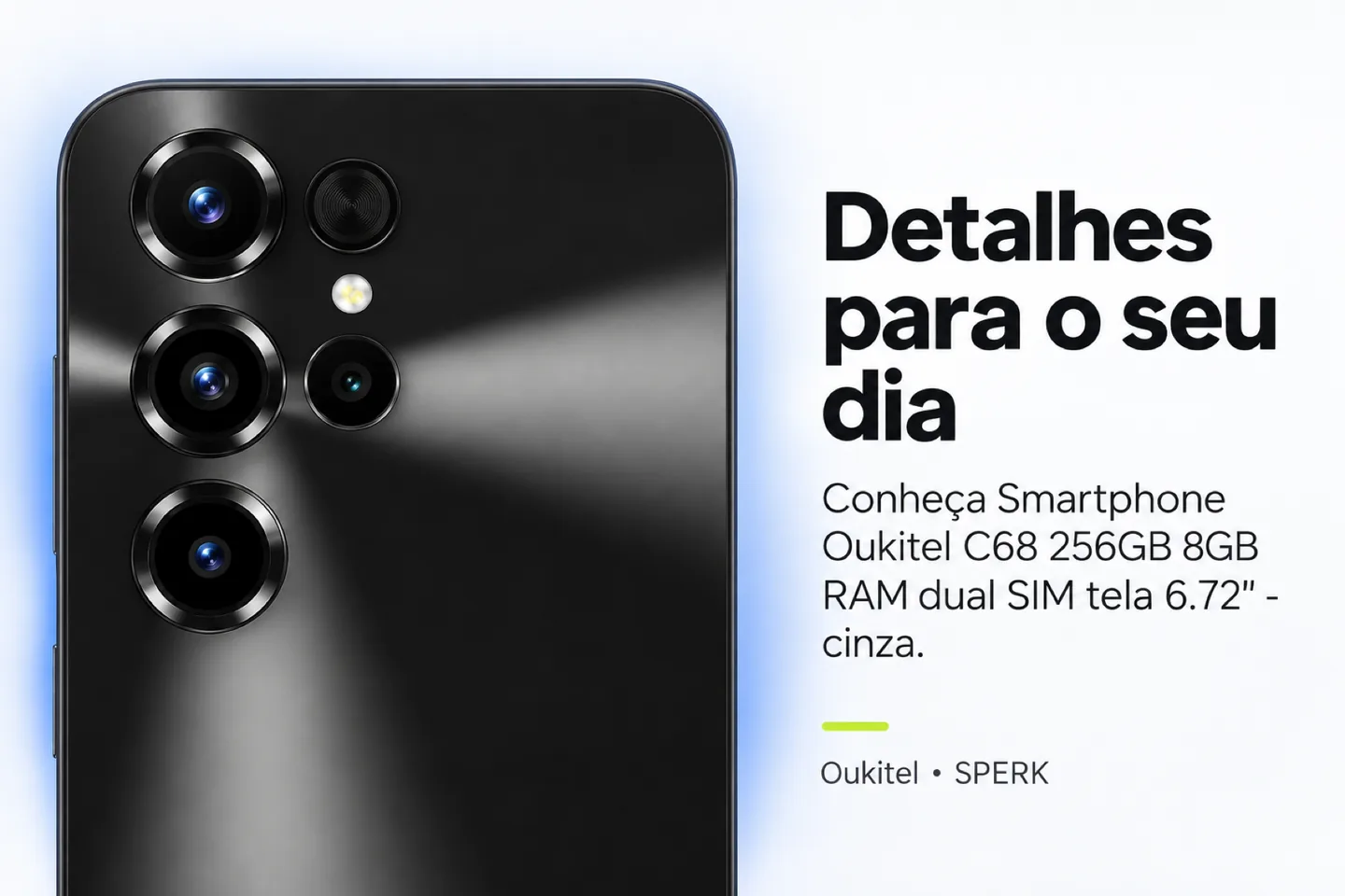 Smartphone Oukitel C68 256GB 8GB RAM dual SIM tela 6.72" - cinza — diferencial uso