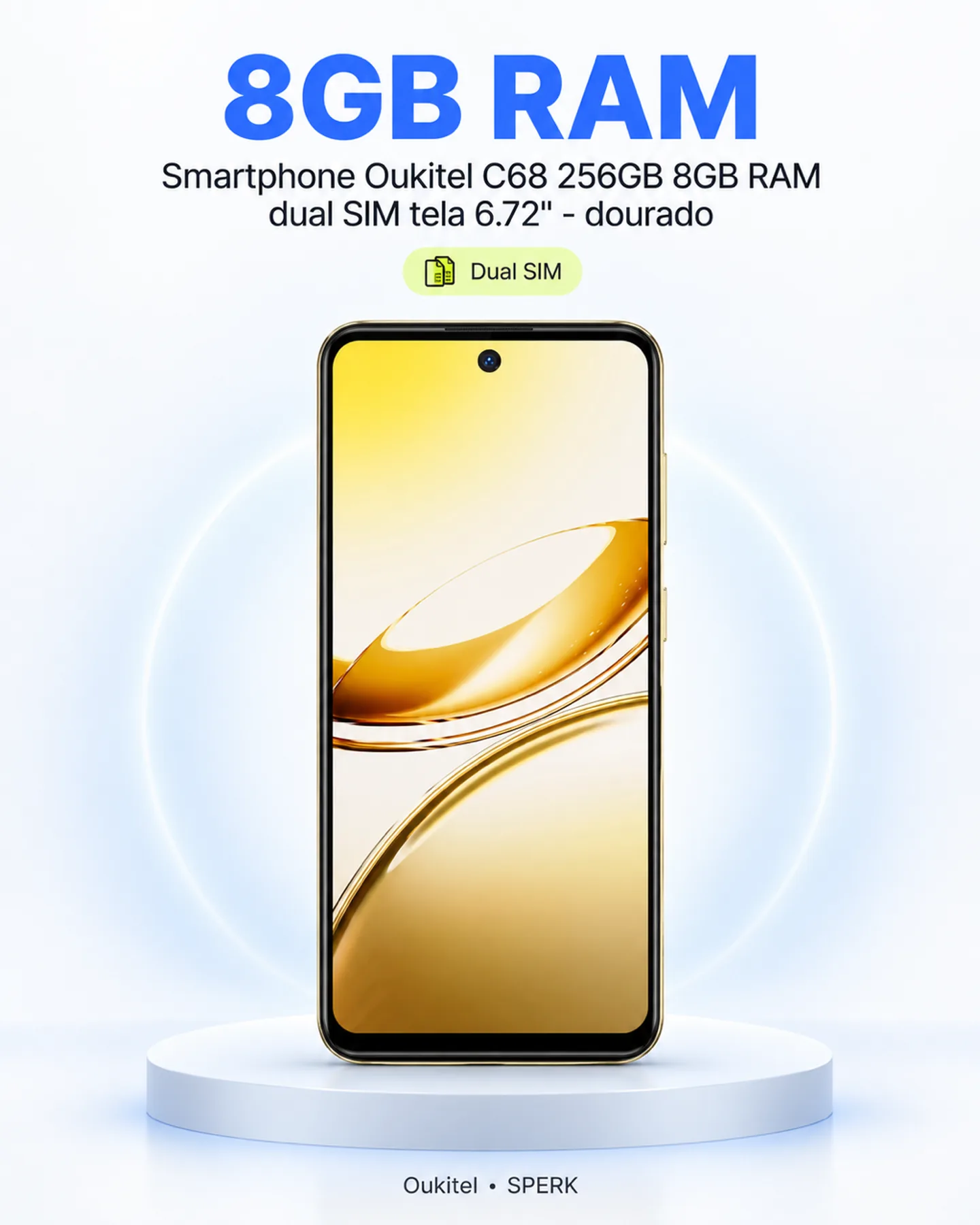 Smartphone Oukitel C68 256GB 8GB RAM dual SIM tela 6.72" - dourado — painel 3